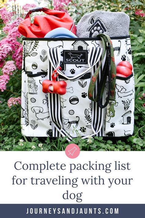 Complete packing list for traveling with your dog. An easy checklist to be sure your dog is safe and happy. Dog Free Printable, Dog Packing List, Dog Friendly Hotels, Packing List For Travel, Dog Travel, Travel List, Travel Packing, Packing List, Dog Friends