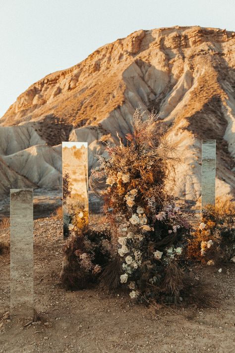 Desert Wedding Aisle, Desert Wedding Inspiration, Arizona Themed Wedding, Colorful Desert Wedding, Modern Desert Wedding, Desert Wedding Colors, Desert Wedding Theme, Desert Themed Wedding, Stone Photoshoot