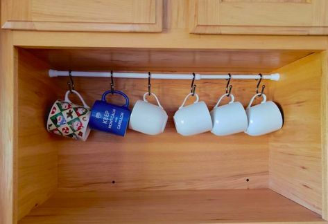 Organize Tupperware, Organizations Ideas, Tupperware Organizing, Apartment Hacks, Tea Bag Organizer, Narrow Cabinet, Tension Rods, Apartment Stuff, Small Kitchen Organization