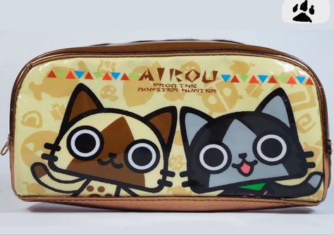 Airou Cat, Kawaii Student Bag With Cat Design, Stationery Things, Kawaii Cat Design Bag For Everyday Use, Toy Aesthetic, Monster Hunter Cat, Harajuku School Bag With Cat Design, Cat Backpack Kawaii, Button Making