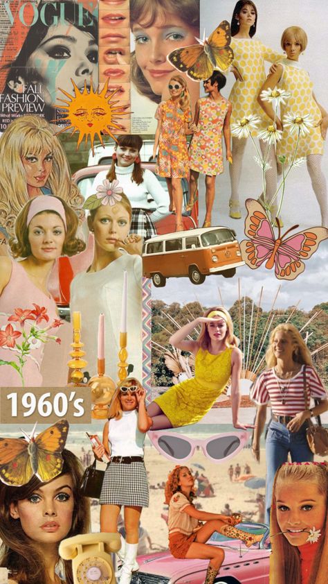 #1960s #60s #1960saesthetic 60s Aesthetic Outfit, 1960’s Aesthetic, 60s Collage, Eras Of Fashion, 1960s Aesthetic, 60s Aesthetic, 60s 70s Fashion, Vintage Collage, The 60s