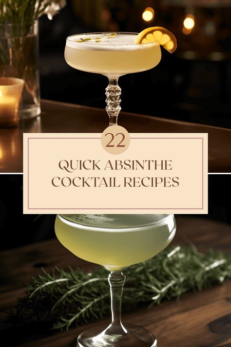 Discover 22 refreshing absinthe cocktail recipes that you can whip up in no time. From the Sazerac and Corpse Reviver No. 2 to the unique flavors of the Ankle Breaker and Hemlock, each drink brings together enticing combinations of sweet, sour, and herbal notes. Perfect for every occasion, these cocktails promise a flavorful experience, whether you're hosting a party or enjoying a quiet night in Absinthe Drinks Recipes, Cocktails With Absinthe, Unique Cocktails Recipes, Absinthe Cocktail Recipes, Monkey Gland, Absinthe Cocktail, Corpse Reviver, Unique Cocktail Recipes, Interesting Games