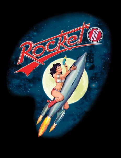 Check out Rocket 88 on ReverbNation Pinup Space Tattoo, Space Pinup, Vintage Rocket Illustration, 80s Pinup Poster, Rocket Art, Pinup On Motorcycle, Rockabilly Art, Retro Rocket, Pin Up Girl Vintage