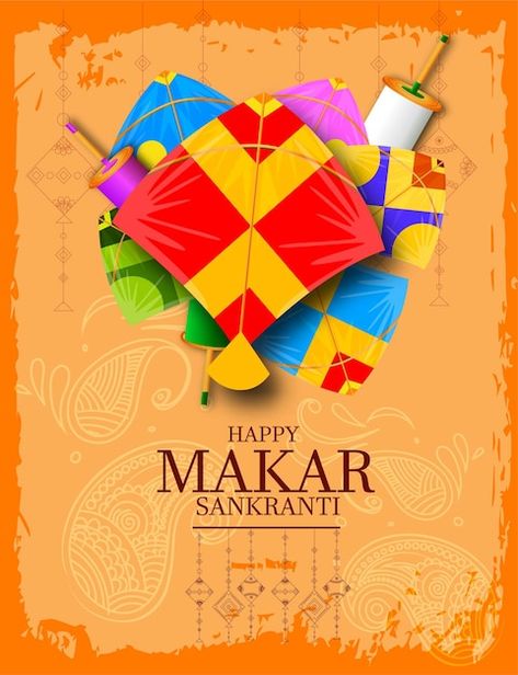 Vector creative happy makar sankranti fe... | Premium Vector #Freepik #vector #happy-sankranti #sankranti #sankrant #kite-festival Makar Sankranti Festival, Happy Makar Sankranti, Status In Hindi, Festival Background, Makar Sankranti, Kites, Best Wishes, Premium Vector, Graphic Resources