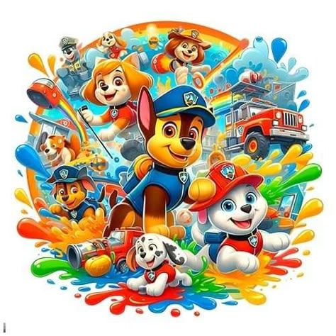 Kids Sublimation Tumbler Ideas, Boy Disney Characters, Paw Patrol Illustration, Paw Patrol Illustration Art, Paw Patrol Sublimation Designs, Bluey Sublimation Designs, Paw Patrol Shirt, Imprimibles Paw Patrol, Paw Patrol Decorations