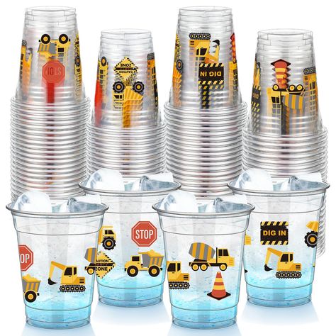 PRICES MAY VARY. Package Including: you will get 50 construction plastic cups, the sufficient quantity allows you to cater to a large crowd of families and friends, without worrying about running out of cups, these dump truck birthday cups bulk pack also can meet your needs of sharing Construction Theme Design: our designed construction theme beverage cups, printed with the word "DIG IN" and 'STOP', make them more appealing, and complement the construction theme; It's time to toast to the vibran First Birthday Boy Construction Theme, 1st Birthday Party Construction Theme, Digging Birthday Party, Excavator Birthday Theme, Truck 2nd Birthday Party, I Dig Being 2 Birthday, Construction 4th Birthday Party, Construction Centerpieces, Construction Theme Birthday