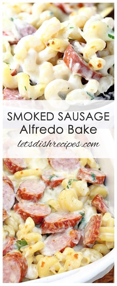 Smoked Sausage Alfredo Bake, Sausage Alfredo Bake, Spicy Smoked Sausage, Smoked Sausage Alfredo, Alfredo Bake Recipe, Sausage Alfredo, Pasta Sausage, Alfredo Bake, Resep Pasta