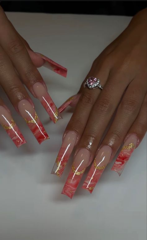 Acrylic Inspiration, Nail Pics, Nails With Gold, Nails Inspired, Baddie Nails, Cute Acrylic Nail Designs, Seasonal Nails, Exotic Nails, Long Acrylic