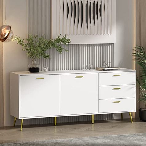 Living Room Cupboards, Cabinet Entryway, Kitchen Buffet Cabinet, Modern Wood Kitchen, Entryway Storage Cabinet, Dining Room Console, White Buffet, Hallway Cabinet, Daily Accessories