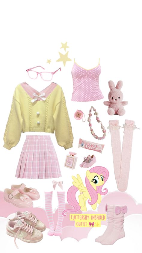 Cute Easy Outfits For School, Cute Kawaii Outfits, Kawaii Outfit Ideas, Silly Clothes, Harajuku Outfits, Fashion D, Kawaii Fashion Outfits, J Fashion, Fluttershy