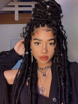 40 Faux Locs Protective Hairstyles To Try With Full Guide | Coils and Glory Rasta Braids, Faux Locs Hairstyles, Goddess Locs, Frontal Hairstyles, Girls Braids, Chic Hairstyles, Hairstyles Curly, African Braids Hairstyles, Braided Hairstyles For Black Women