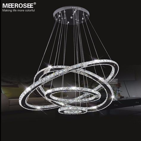 Mirror Stainless Steel Crystal Diamond Lighting Fixtures 4 Rings Led Pendant Lights Cristal Dinning Decorative Hanging Lamp Lamp Hanging Designer Pendant Light From Meeroseelight, $453.52| DHgate.Com Lamps Hanging, Crystal Light Fixture, Chandeliers Modern, Led Ceiling Light Fixtures, Led Crystal Chandelier, Modern Pendant Lamps, Lantern Chandelier, Crystal Chandelier Lighting, Modern Led Ceiling Lights