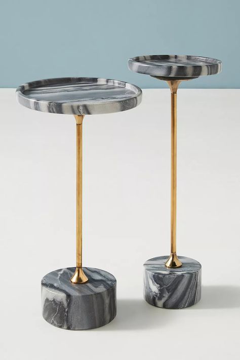 Swirling Marble End Table | Anthropologie Aesthetic Advice, Marble End Table, Unique End Tables, Styling Services, Drum Side Table, Marble End Tables, Pedestal Side Table, Ceramic Stool, Homemade Cocktails