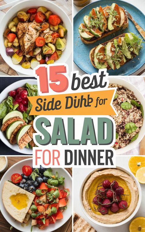 Elevate your salad game with these delicious dinner pairings! 🥗🍽️ #saladideas #dinnerinspo Salad Main Dish, Grilled Shrimp Salad, Grilled Chicken Caesar Salad, Vegan Quinoa Salad, Greek Quinoa Salad, Salad Menu, Thai Beef Salad, Spicy Grilled Chicken, Vegan Lentil Soup