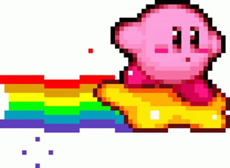 Kirby Gif, Kirby, Pixel Art, Gif, For Free, Rainbow, Art