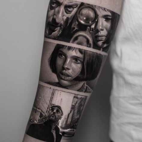 Inal Bersekov on Instagram: “➖Leon the Professional➖ FINALLY THE PICTURE! @natalieportman  done at @mommyimsorry with @bishoprotary @inkeeze @nocturnaltattooink…” Scene Tattoo, 16 Tattoo, Best Tattoo Ever, Movie Tattoo, Movie Tattoos, Tatuaje A Color, Boy Tattoos, Professional Tattoo, Realism Tattoo