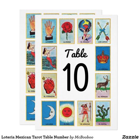 Loteria Seating Chart, Loteria Table Numbers, Fiesta Wedding Invitations, Mexican Fiesta Wedding, Tarot Table, Mexican Restaurant Design, Shopping Gifts, Fiesta Wedding, Boda Mexicana