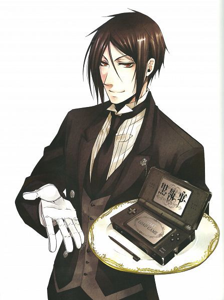 Sebastian Michaelis. I WANT THAT GAME!!!!! Book Of Circus, Black Butler Sebastian, Black Butler 3, Black Butler Ciel, Sebastian Michaelis, Black Butler Anime, Black Butler Kuroshitsuji, Butler Anime, Ciel Phantomhive