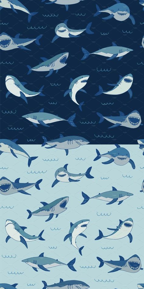 Funny Shark Wallpaper, Cute Shark Art, Shark Wallpaper Iphone, Shark Background, Shark Wallpaper, Shark Illustration, Cool Sharks, Shark Pictures, Swimming In The Ocean