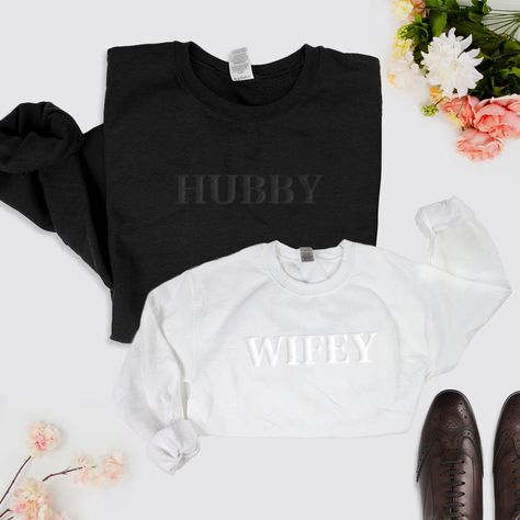 Wife And Hubby Sweatshirts, Husband And Wife Sweatsuit, Husband And Wife Matching Outfits, Husband Sweatshirt, Wife Sweater, Couple Sweatshirts, Wife Sweatshirt, Wedding Sweater, Wedding Sweatshirts