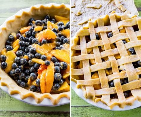 Blueberry Peach Pie, Peach Blueberry Pie, Art Painting Diy, Peach Pie Recipes, Peach Blueberry, Peach Recipes, Blueberry Pie Filling, Fruity Desserts, Peach Pie