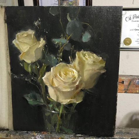 Painting Roses, Graphite Art, Rose Oil Painting, Art Painting Tools, Realism Painting, Art Hobbies, December 13, Realism Art, Famous Art