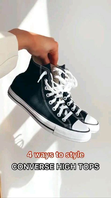 Summer Outfits | Pinterest Summer Outfits With Converse High Tops, Styling Converse High Tops, Outfits With Converse High Tops, Converse Outfit Summer, Ways To Tie Shoelaces, Fashion Tomboy, Denim Diy Clothes, How To Tie Shoes, Cute Date Outfits