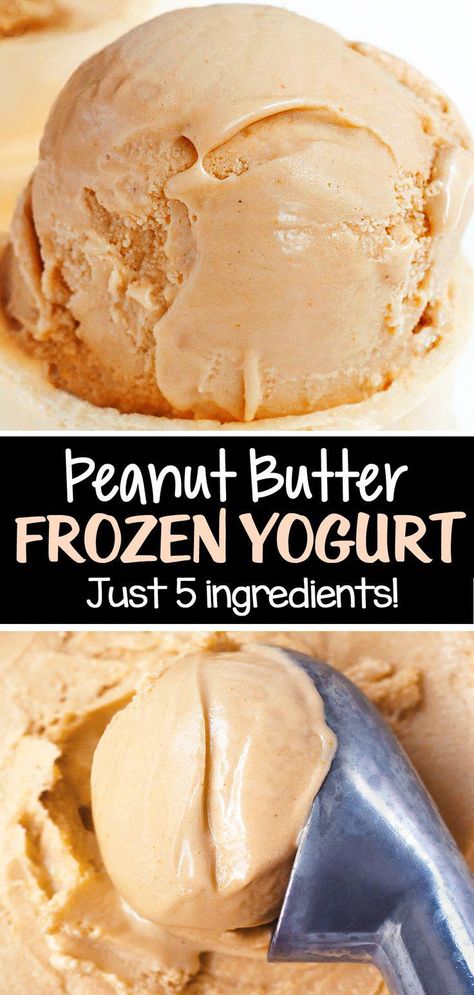 How to make peanut butter frozen yogurt (no ice cream machine, egg free recipe) #WhatIsTheMostHealthyFood Banana Yogurt Ice Cream Recipe, Coconut Yogurt Ice Cream, Frozen Yougart Recipe, Peanut Butter Yogurt Ice Cream, Peanut Ice Cream Recipe, Lowfat Homemade Ice Cream, Keto Peanut Butter Frozen Yogurt, Ice Cream Made With Yogurt, No Chew Diet Recipes