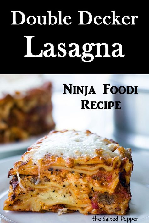 Make 2 pans of Lasagna in the Ninja Foodi at one time! It's so easy to do and tastes delicious! #NinjaFoodiRecipe #NinjaFoodiLasagna #NinjaFoodi Soup Ninja Foodi, Zucchini Chips Air Fryer, Ninja Cooking System, Ninja Cooking System Recipes, Ninja Recipes, Juicer Recipes, Instant Pot Dinner Recipes, Ninja Foodi, Instapot Recipes