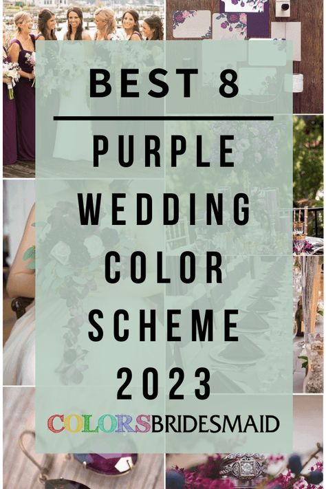 Purple Summer Wedding Colors, Deep Purple And Green Wedding, Lavender Wedding Color Schemes, Purple And Grey Wedding Theme, Wedding Colors With Purple, Deep Purple Wedding Theme, Lilac Wedding Theme Color Schemes, Purple And White Wedding Theme, Purple Wedding Color Schemes