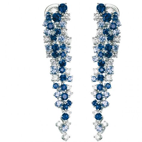 Mimosa earrings in white gold with diamonds and sapphires by Damiani Damiani Jewelry, Ombre Jewelry, Luxury Diamond Rings, Jewellery Trends, Cotton Jewelry, Jeweled Earrings, Jewellery Marketing, International Jewelry, Star Jewelry