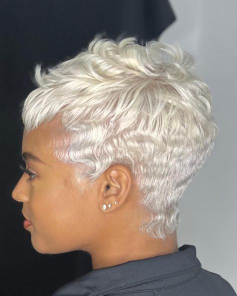 Blonde Silver Hair, Black Haircut Styles, Short Platinum Blonde Hair, Black Haircut, Blonde Silver, Short Relaxed Hairstyles, Black Hair Short, Black Hair Short Cuts, Short White Hair