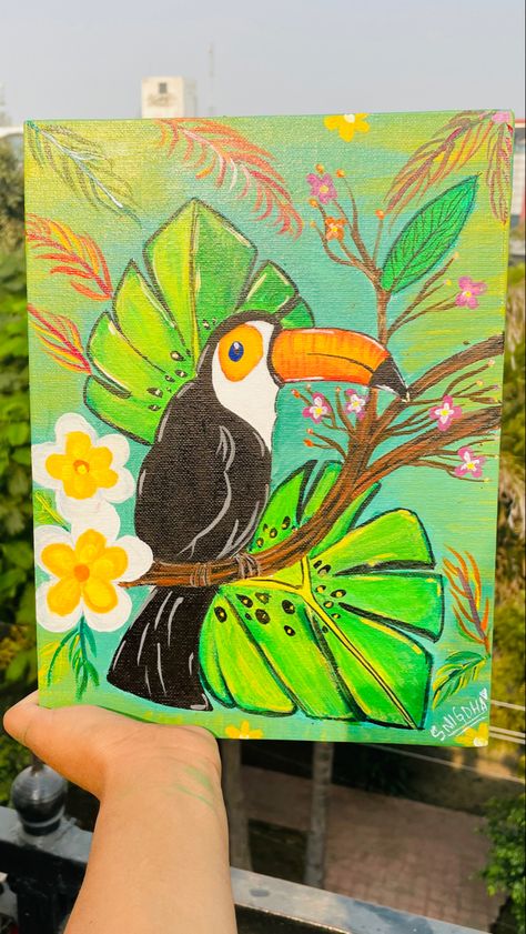 Toucan Bird, Bird Painting, Birds Painting, Art Show, Arts And Crafts, Drawings, Art