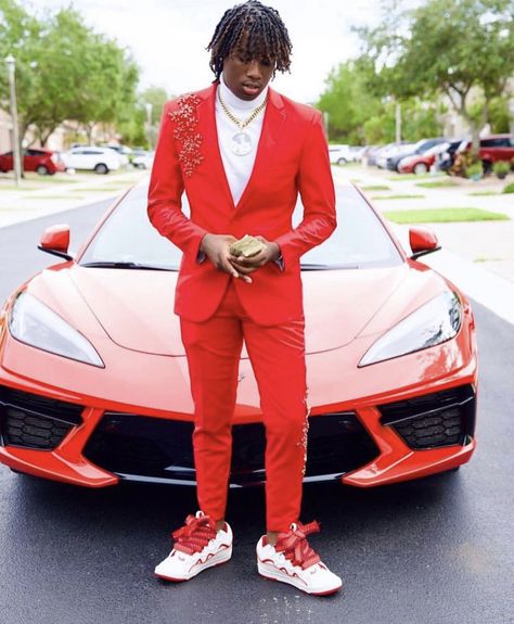 Red Prom Fits Men, Red Prom Suits For Black Men, Guys Prom, Red Prom Suits, Prom Ideas For Guys, Red Prom Outfits For Guys, Men Prom Suits, Red Prom Suits For Guys, Prom Fits For Guys