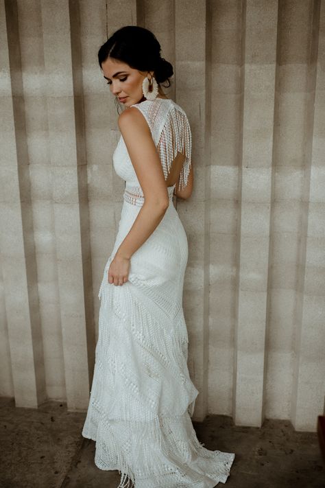 Beautiful Wedding Dresses: Fringed Willowby by Watters Baja Wedding, Acre Baja, Fringe Wedding Dress, Willowby By Watters, By Watters, Chic Wedding Dresses, Western Wedding Dresses, Boho Beautiful, Back Wedding Dress