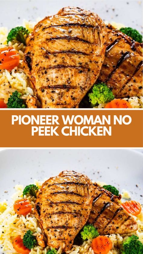 Pioneer Woman No Peek Chicken is made with cream of chicken soup, cream of mushroom soup, chicken broth, Worcestershire sauce, rice, dry onion soup mix, Italian seasoning, chicken breasts, and fresh parsley. It takes 90 minutes and serves 6. Pioneer Woman Chicken Thigh Recipes, Chicken Breast Onion Soup Mix Recipe, Pioneer Woman Chicken Gnocchi Soup, Chicken Parmesan Soup Pioneer Woman, No Peek Chicken And Rice Pioneer Woman, Onion Soup Mix Chicken And Rice, Pioneer Woman Chicken Parm Soup, No Peek Chicken And Rice, Pioneer Woman Recipes Dinner