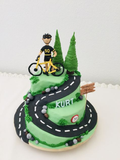 Bike Birthday Cake, Bike Theme Cake, Running Cake, Mountain Bike Cake, Cycling Cake, Bicycle Birthday Parties, Bicycle Cake, Cars Theme Cake, Cake Design For Men