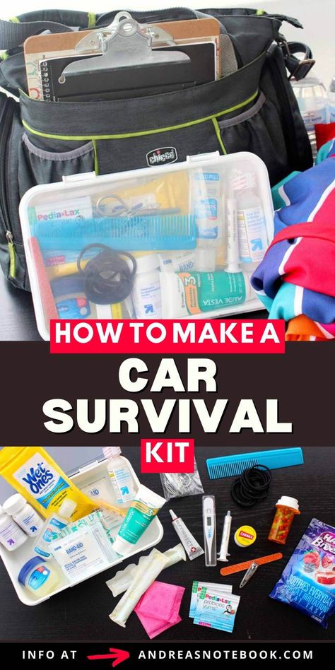 Car Safety Kit, Emergency Car Kit, Car Survival, Car Survival Kits, Emergency Go Bag, Emergency Preparedness Food Storage, Car Organization Diy, Diy First Aid Kit, Emergency Preparedness Food