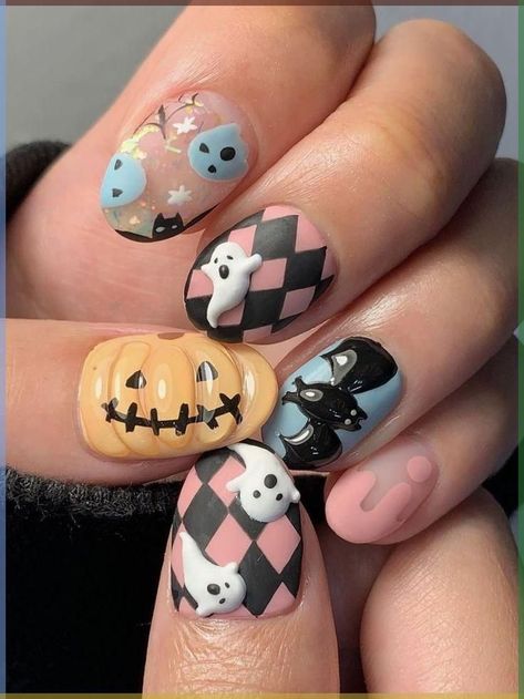 The best ghost nails ever! Sharing the most spooky-cute ghost nail designs and ideas to get you into the Halloween spirit! #halloweennails #halloween #nails #nailart #nailsofinstagram #nailsoftheday #nailsonfleek #fallnails #halloweencostume #gelnails #acrylicnails #halloweenmakeup Ghost Nail Designs, Ghost Nail, Ghost Nails, Pumpkin Nail Art, Halloween Acrylic, Halloween Nails Easy, Halloween Acrylic Nails, Pumpkin Nails, Nail Design Inspiration