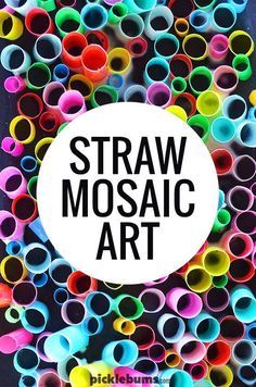 Straw mosaic art - a super cool, super easy, art activity. Mosaic Art For Kids, Preserve Pumpkins, Straw Art, Straw Crafts, Mosaic Art Projects, Easy Art Projects, Art Therapy Activities, Harry Potter Crafts, Art Activity