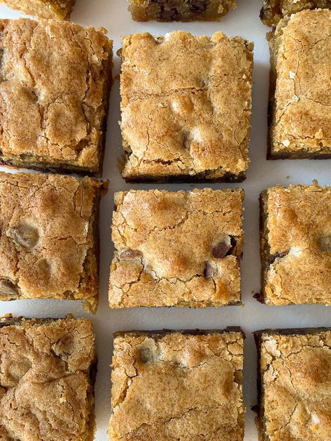 Gluten-Free Blondies Recipe | GlutenFreeBaking.com Gluten Free Blondie Bars, Gluten Free Dairy Free Blondies, Gf Blondies Recipe, Gluten Free Blonde Brownies, Gluten Free Blondies Recipe, Gf Blondies, Healthy Blondies, Blondies Gluten Free, Gf Bars