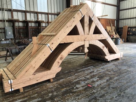 Vintage Timberworks specializes in custom truss fabrication using reclaimed timbers. Trusses can be built for either structural or decorative purposes. Contact us today for more information! Timber Frame Trusses, Timber Truss Design, Spanish Cabin, Decorative Trusses, Hybrid Timber Frame Homes, Cathedral Ceiling Living Room, Timber Trusses, Exposed Trusses, Timber Frame Joinery