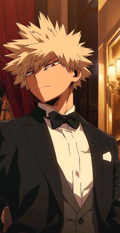 Mha Characters In Suits, Bakugo Hot Wallpaper, Bakugou In A Suit, Bakugo Hero Suit, Bakugo In A Suit, Hot Bakugou Fan Art, Bakugo Suit, Katsuki Bakugo Fanart, Mha Kacchan