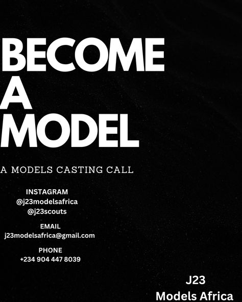 Based in Lagos Only 📌 An Open Casting Call ; This is a Physical Models Casting Call for All Models including Seasoned Models/Models who weren’t picked via online /Models who applied late online . This is another chance for you ! 📍Commercial Models 📍Glamour Models 📍Runway Models 📍Brand Promotions For more informations to Attend this Casting Call ;Kindly send a dm #tagafriend #models #modelswanted #commercialphotography #runwaymodel #glamourmodel #brandpromotion #modelscastingcall #... Model Management Agency, Glamour Models, Casting Models, Waxing Services, Model Casting, Model Runway, Modeling Agency, Models Wanted, Model Call