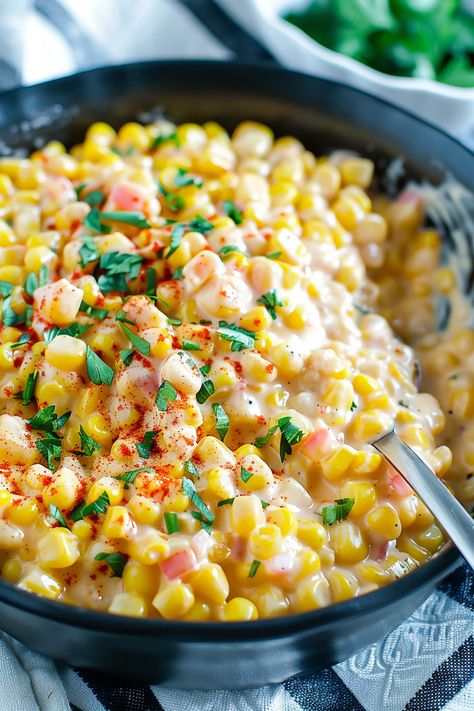 Corn Side Dish Recipes, Turkey Salisbury Steak, Slow Cook Turkey, Side Veggies, Crockpot Corn, Southern Corn, Cajun Corn, Cooking Corn, Southern Side Dishes