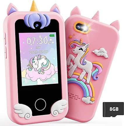 Amazon.com: DUDUDRAGON Kids Smart Phone Toy for Girls 3 4 5 6 Year Old Toddler Unicorn Gifts , MP3 Music Player, Dual Camera Travel Toys with Educational Games, Touchscreen Pretend Play Phones for 3-8 Year Old : Toys & Games Camera Travel, Toddler Education, Mp3 Music Player, Kids Electronics, Travel Camera, Easter Basket Diy, Unicorn Toys, Travel Toys, Kids Gift Guide