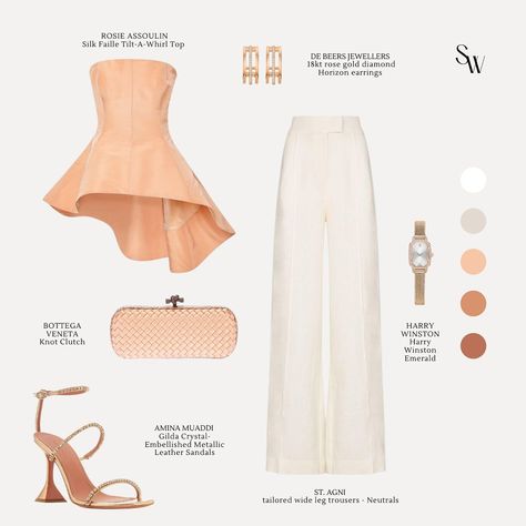 Outfit Sera, Rose Gold Outfit, Blusas Peplum, Colour Outfit, Rose Gold Clothes, Luxurious Clothes, Diverse Fashion, Dress Pants Outfits, Rose Gold Colour