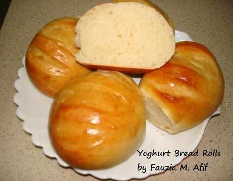 Yoghurt Bread Rolls - Fauzia’s Kitchen Fun Yoghurt Bread, Dinner Sandwiches, Breads & Buns, Best Bread Recipe, Kitchen Fun, African Recipes, Traditional Recipes, Bread Bun, Yogurt Recipes