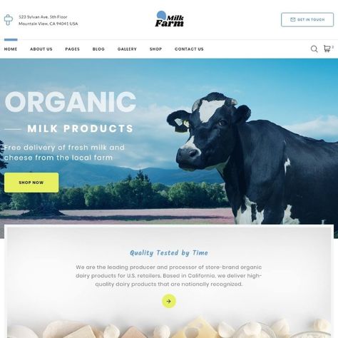 Milk Farm - Dairy Farm Website Template Milk Website Design, Dairy Template, Farm Website, Milk Dairy, Portfolio Website Design, Cattle Farming, Organic Milk, Free Website Templates, Dairy Farm