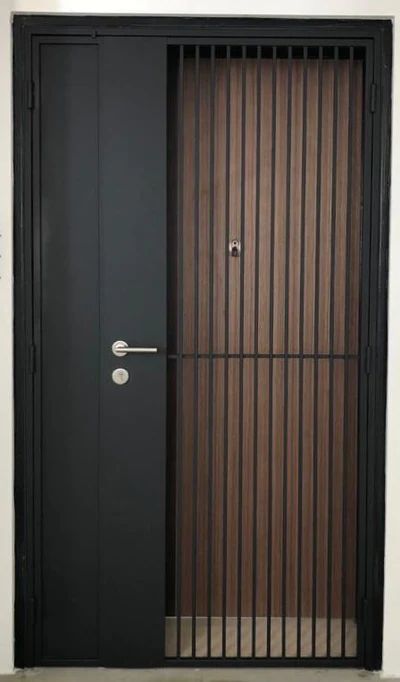 Singapore HDB Gates | 2023 Catalogue Hdb Main Gate Design, Grilled Door Design, Hdb Gate Design, Metal Gate Door, Hdb Gate, Mesh Gate, Latest Gate Design, Jali Door, Metal Gates Design